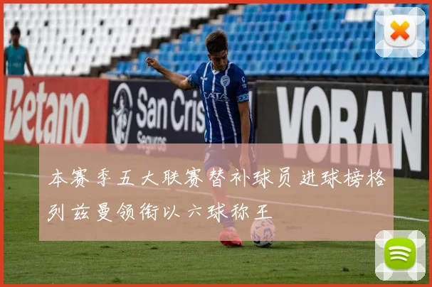 本赛季五大联赛替补球员进球榜格列兹曼领衔以六球称王